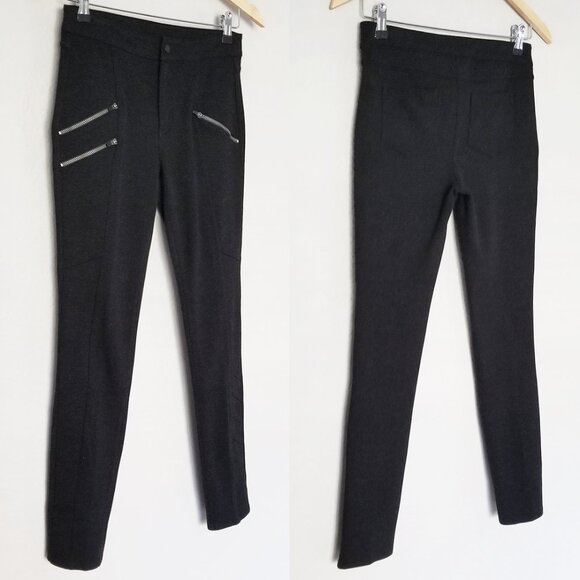 Athleta Ponte Twill Moto Pant in Black 4 Stretch Zipper Accent Comfort Biker $89 - Picture 15 of 16